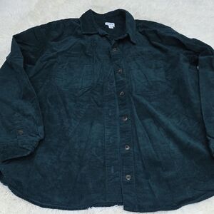 J.Crew Dark Green Corduroy Button-Up Shirt